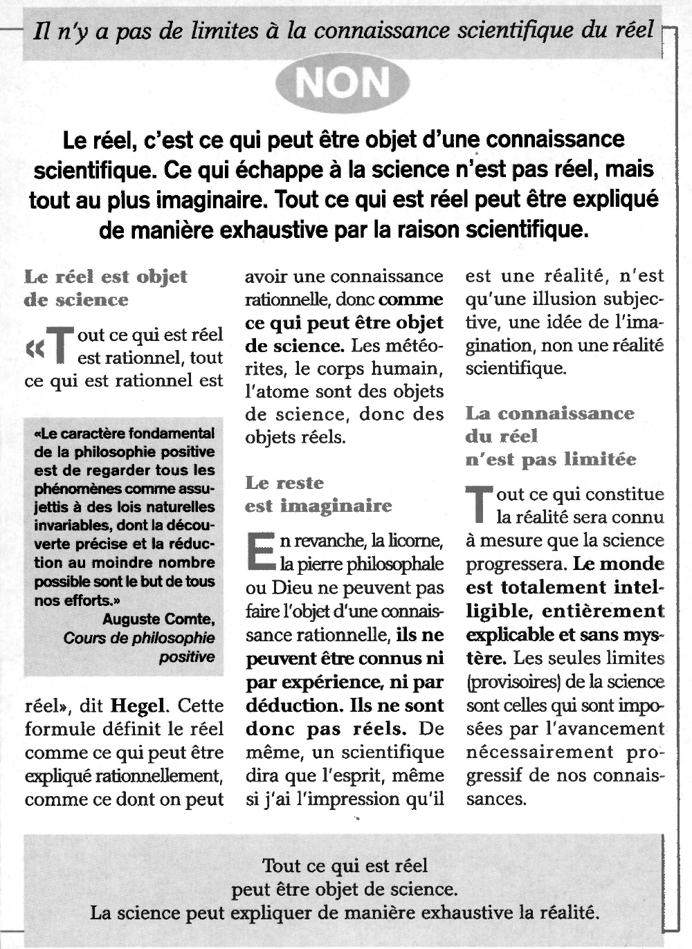 Prévisualisation du document Rien n'échappe-t-il à la connaissance scientifique ?
