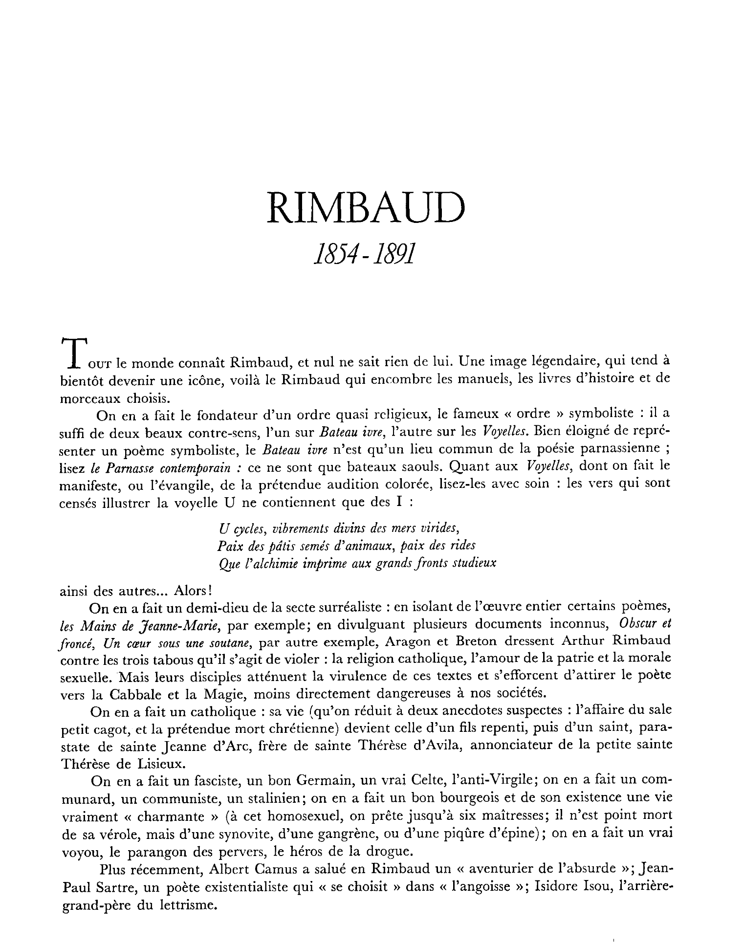 Prévisualisation du document RIMBAUD, Arthur