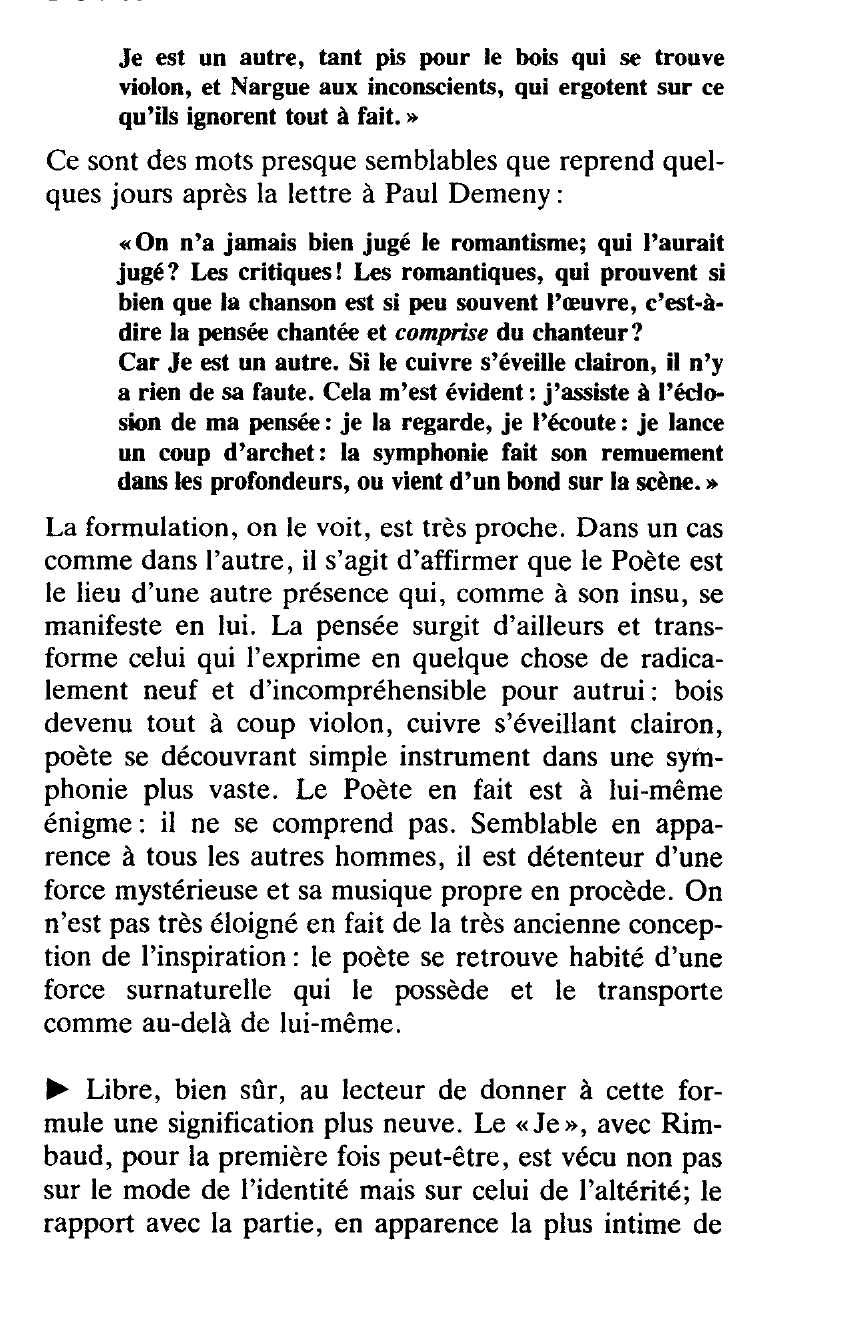 Prévisualisation du document Rimbaud: LE JE et L AUTRE