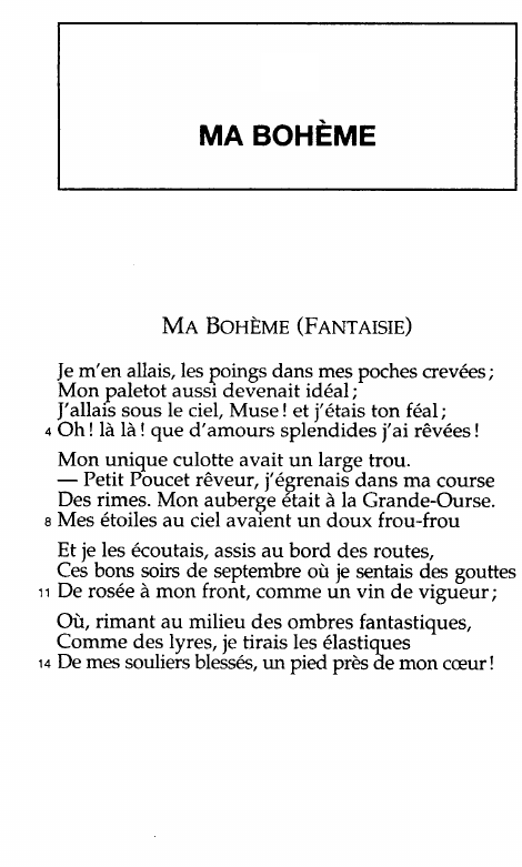 Prévisualisation du document Rimbaud: Ma Bohème (Fantaisie)