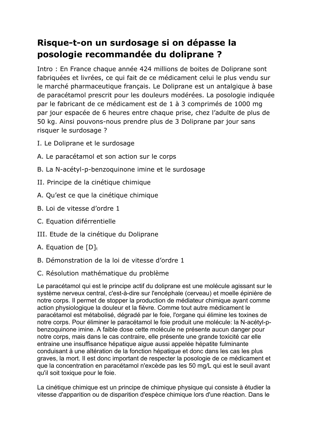 Prévisualisation du document Risque-t-on un surdosage si on dépasse la posologie  recommandée du doliprane ?