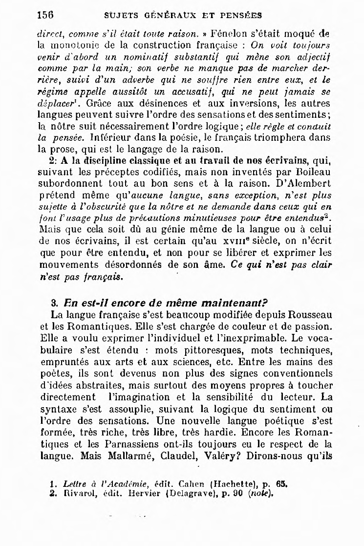Prévisualisation du document Rivarol écrit dans le « Discours sur l'universalité de la langue française. » : « Ce qui n’est pas clair n’est pas français.