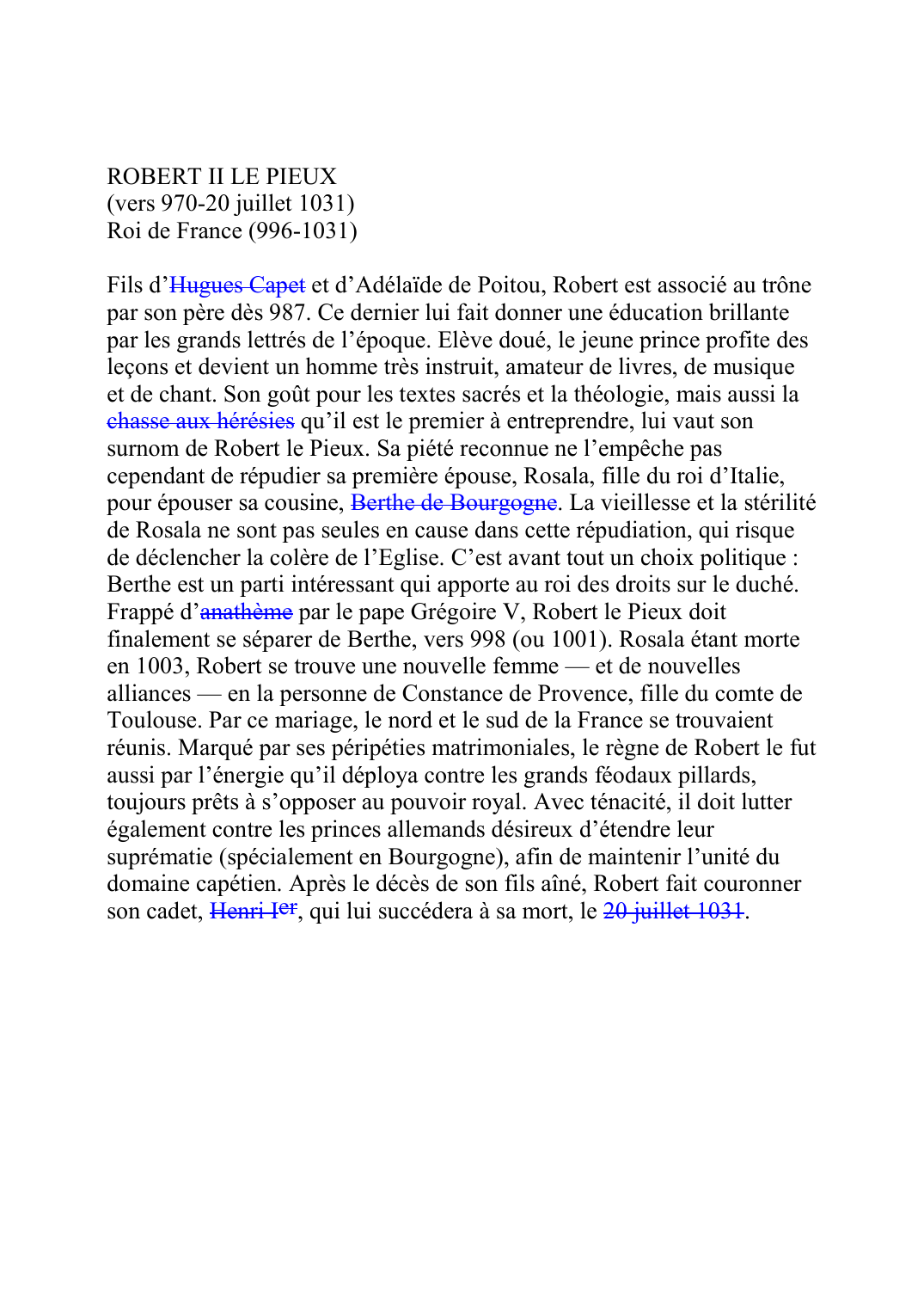 Prévisualisation du document ROBERT II LE PIEUX (vers 970-20 juillet 1031)