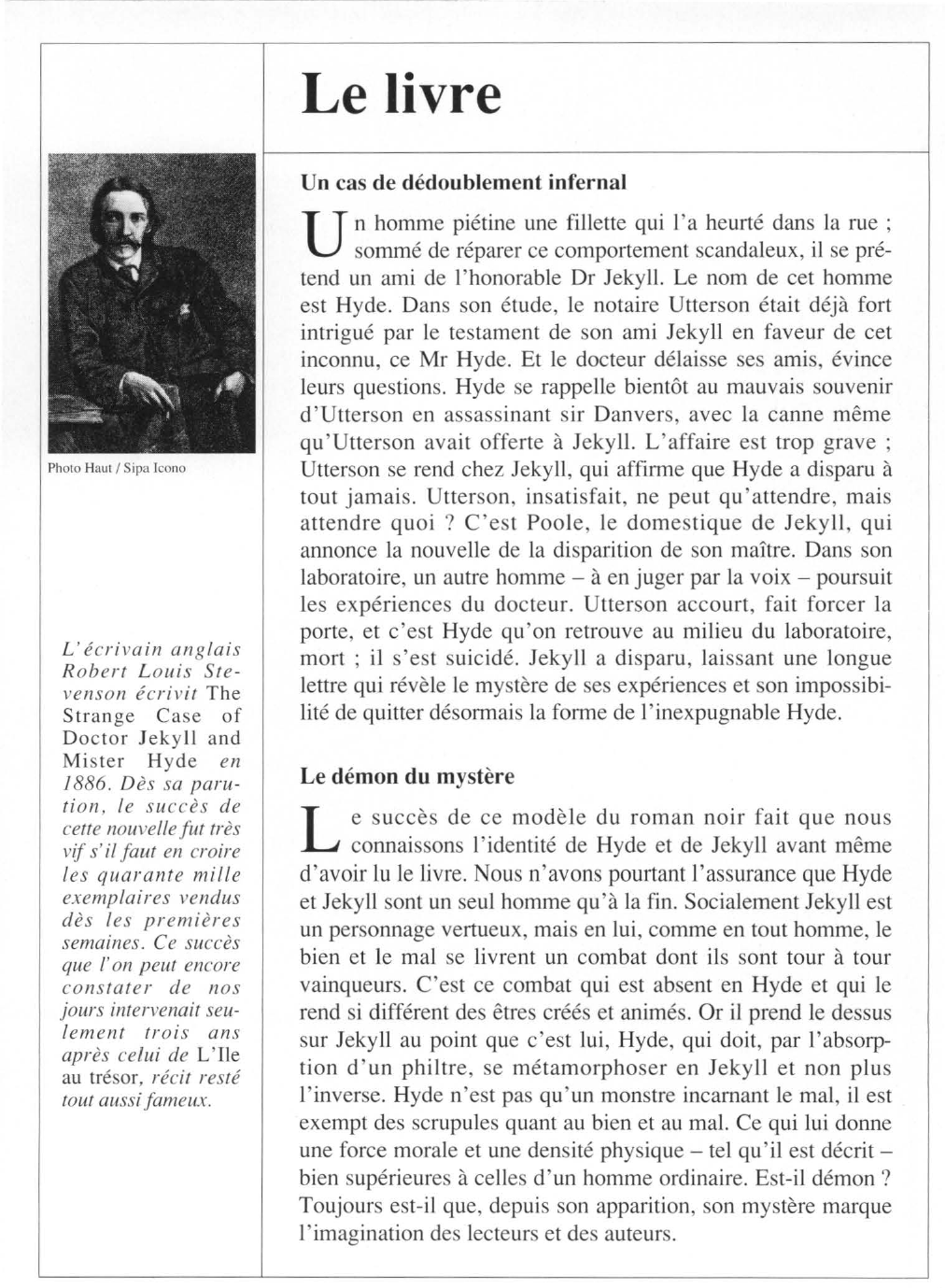Prévisualisation du document Robert Louis Balfour STEVENSON : Le Cas étrange du Dr Jekyll et Mr. Hyde