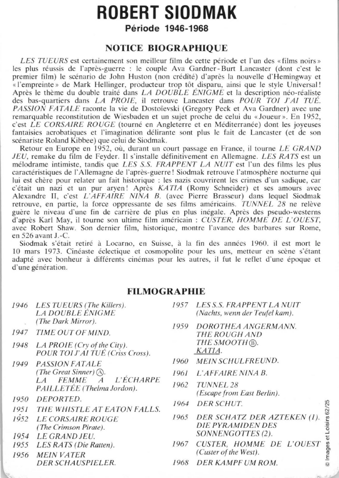 Prévisualisation du document ROBERT SIODMAK