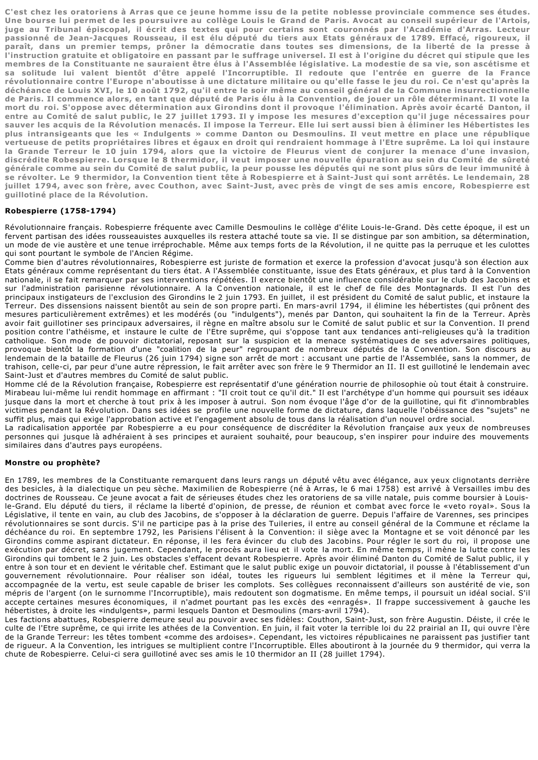 Prévisualisation du document Robespierre