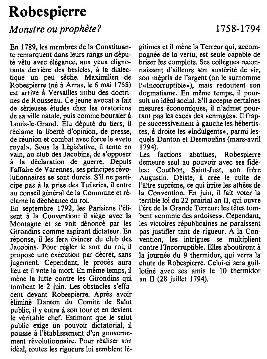 Prévisualisation du document Robespierre, Maximilien, François, Isidore de