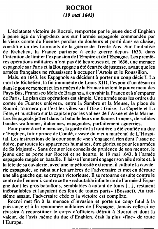 Prévisualisation du document ROCROI( 19 mai 1643) - HISTOIRE.