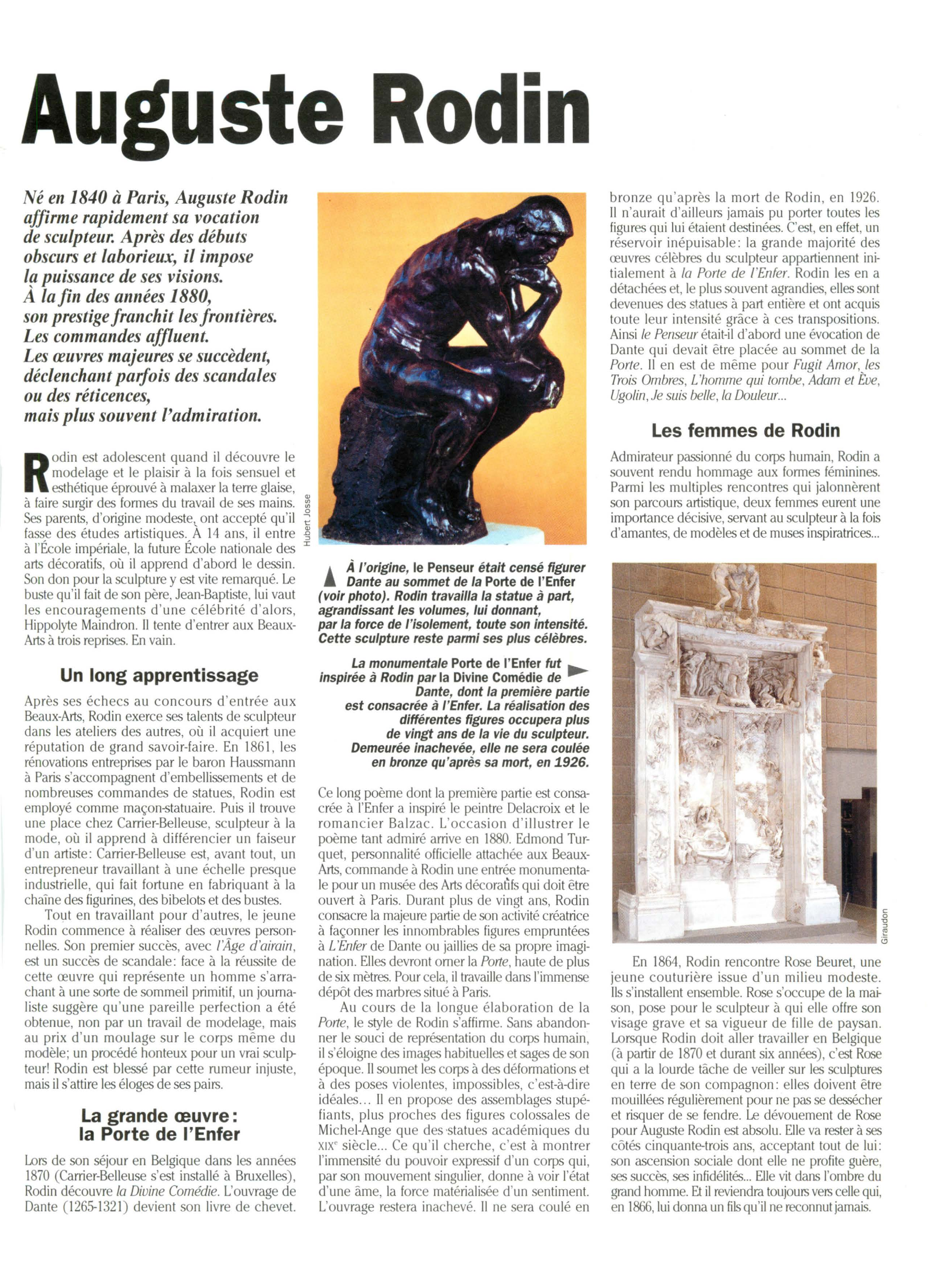 Prévisualisation du document Rodin Auguste, Paris 1840 - Meudon 1917 (encyclopédie)