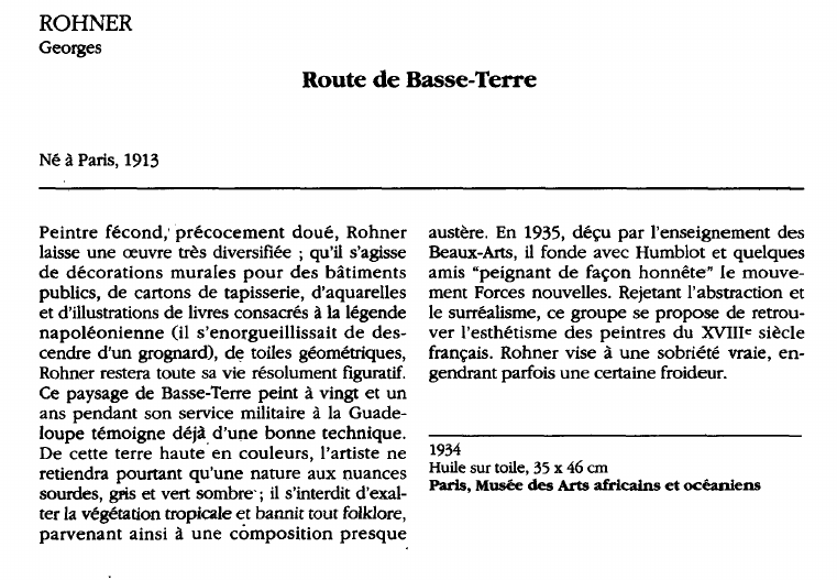Prévisualisation du document ROHNERGeorgesR oute d e B asse-TerreNé à Paris, 1913P eintre