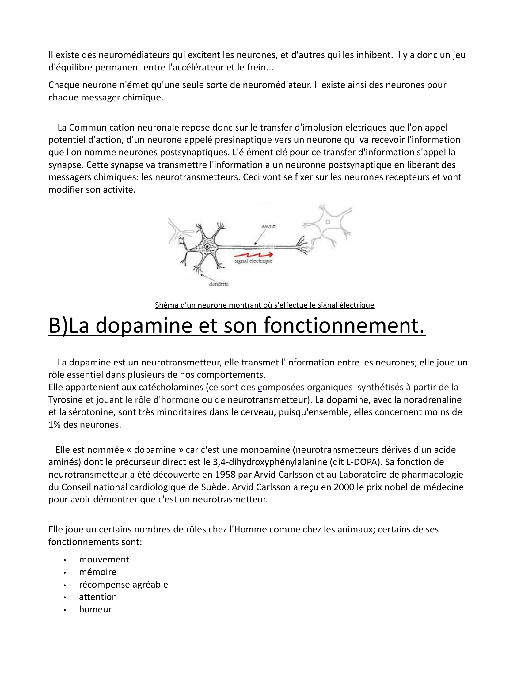 Prévisualisation du document role de la dopamine dans le cerveau