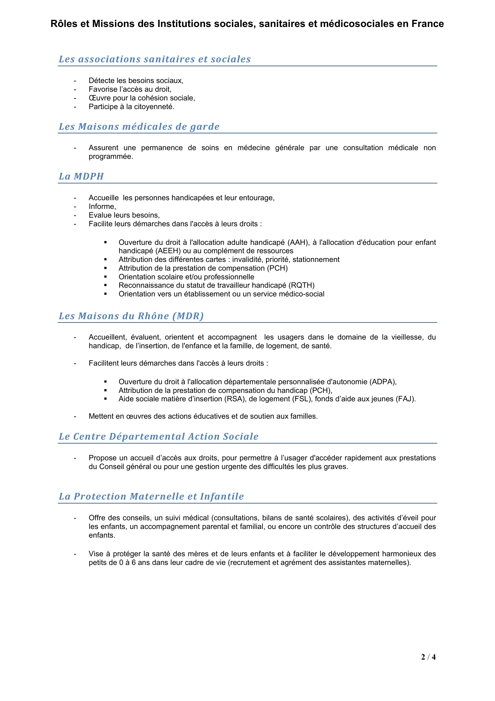 Prévisualisation du document Rôles et Missions des Institutions sociales, sanitaires et médicosociales en France