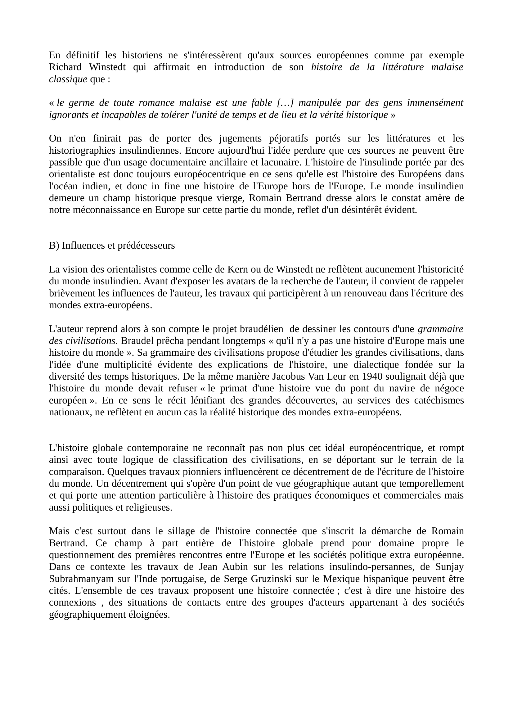 Prévisualisation du document Romain Bertrand - Une histoire à parts égales - fiche