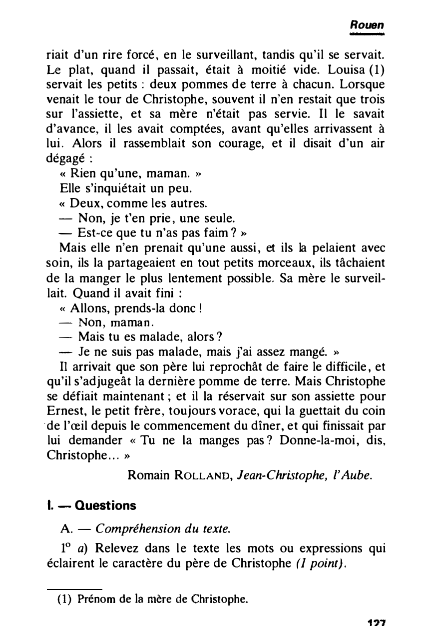 Prévisualisation du document Romain ROLLAND, Jean-Christophe, l'Aube