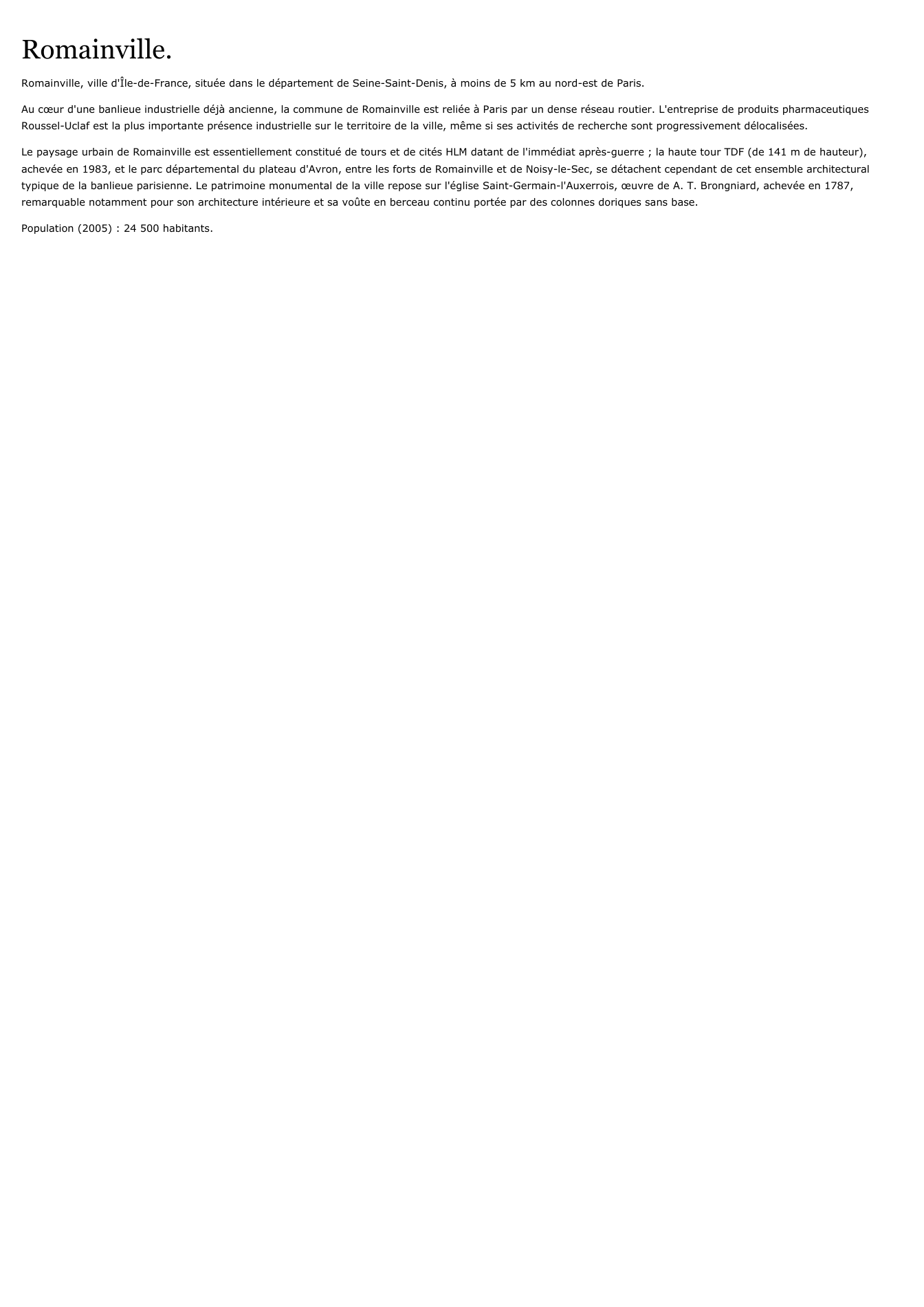Prévisualisation du document Romainville.