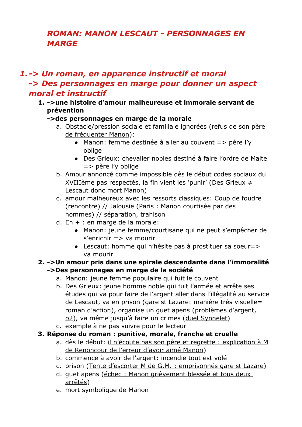 Prévisualisation du document ROMAN: MANON LESCAUT - PERSONNAGES EN MARGE