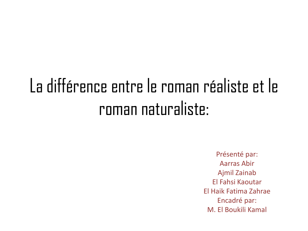 Prévisualisation du document Roman réaliste et naturaliste