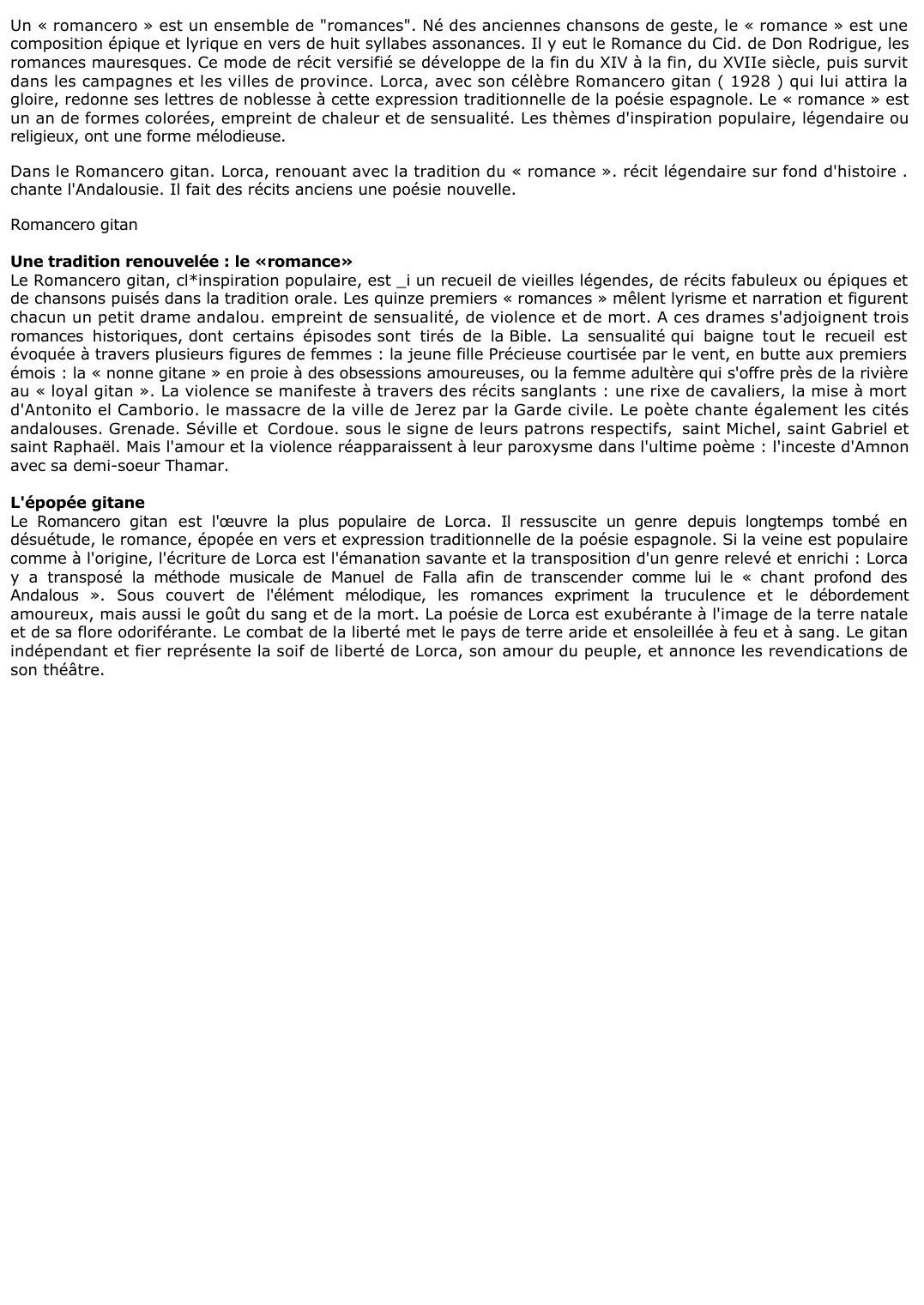 Prévisualisation du document Romancero gitan de GARCIA LORCA (Résumé & Analyse)