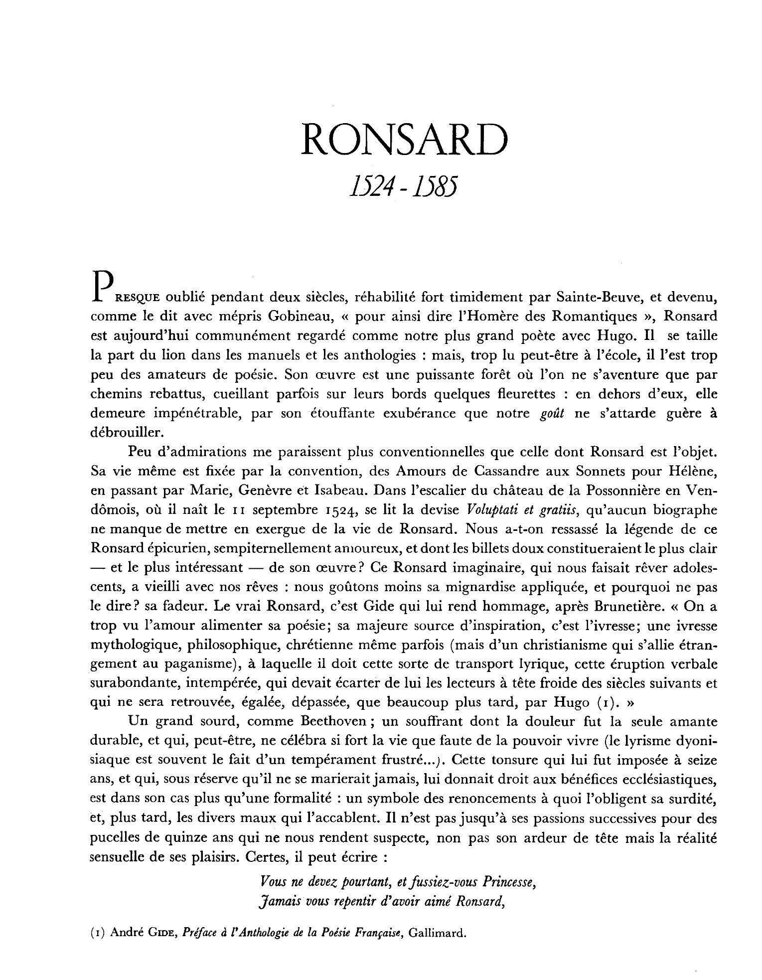 Prévisualisation du document Ronsard