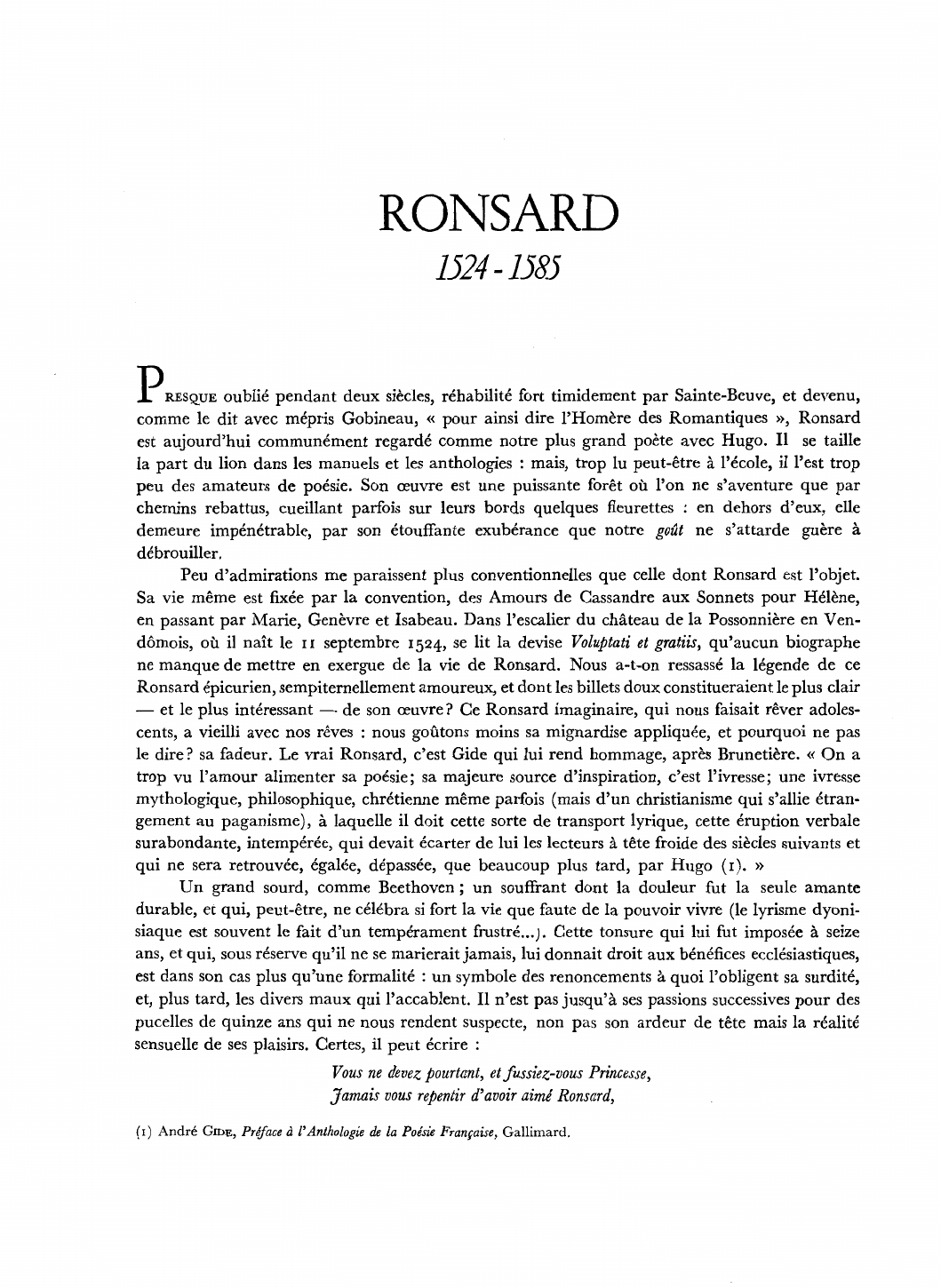 Prévisualisation du document RONSARD