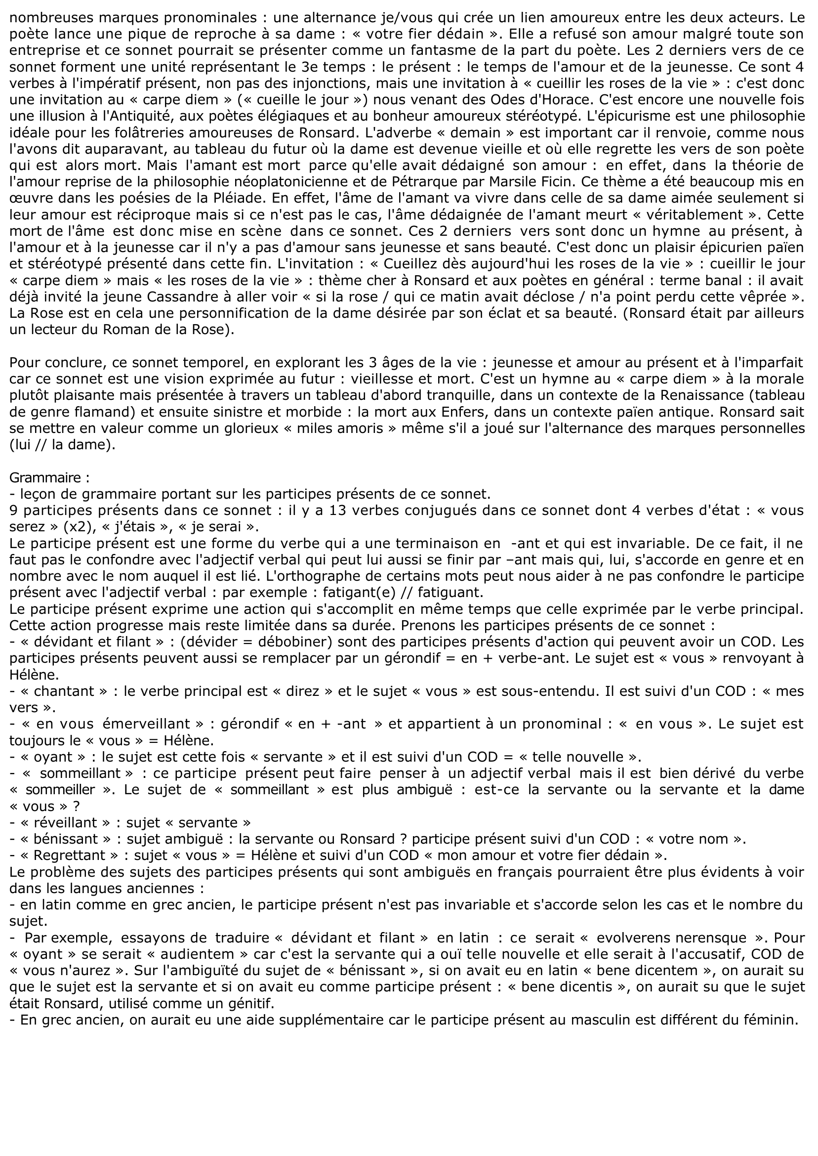 Prévisualisation du document Ronsard, Sonnets pour Hélène, II, XLIII