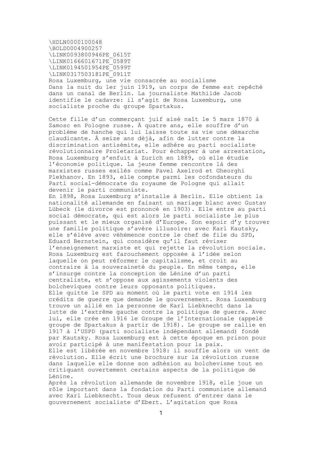Prévisualisation du document Rosa Luxemburg