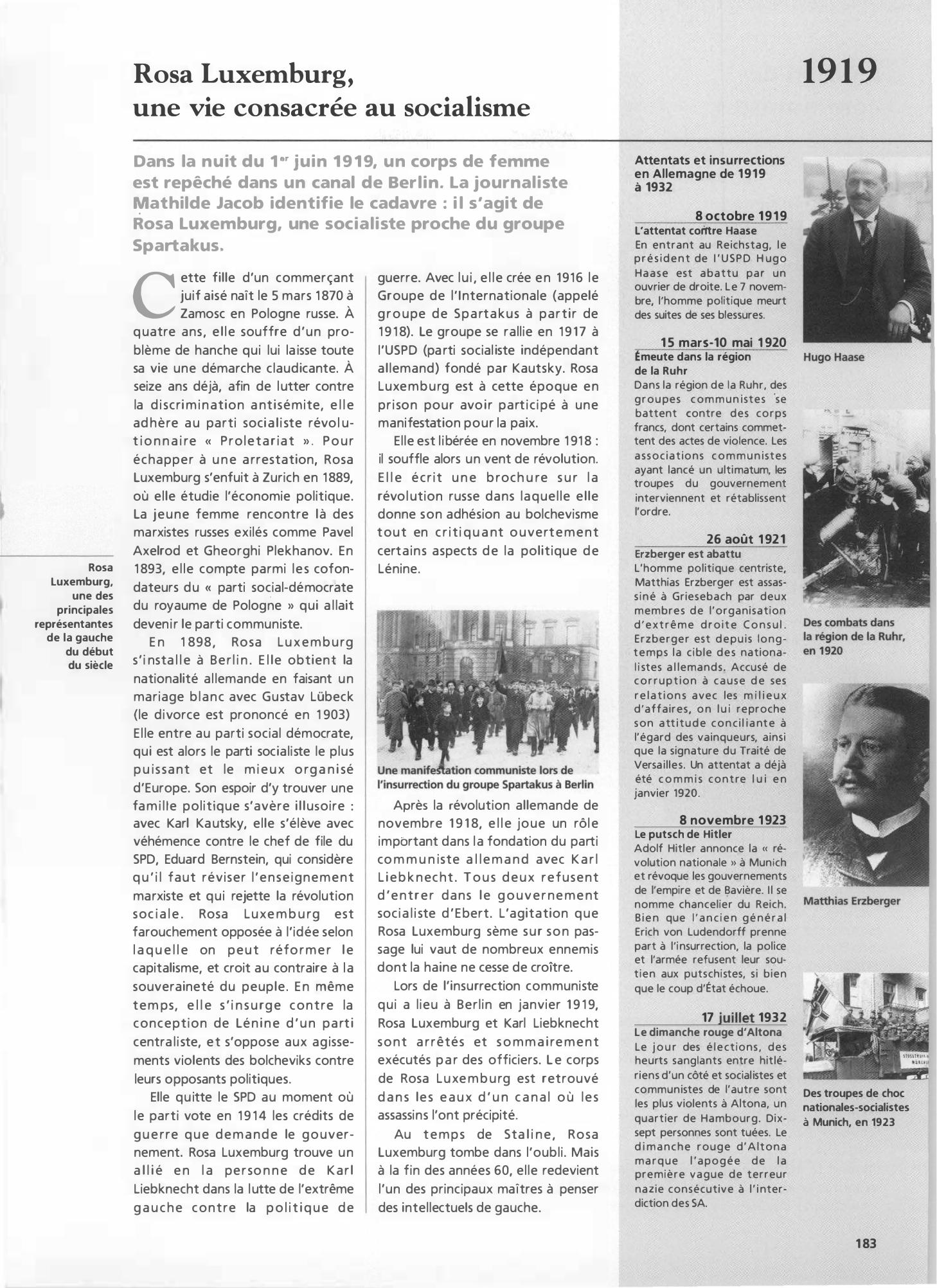 Prévisualisation du document Rosa Luxemburg, une vie consacrée au socialisme