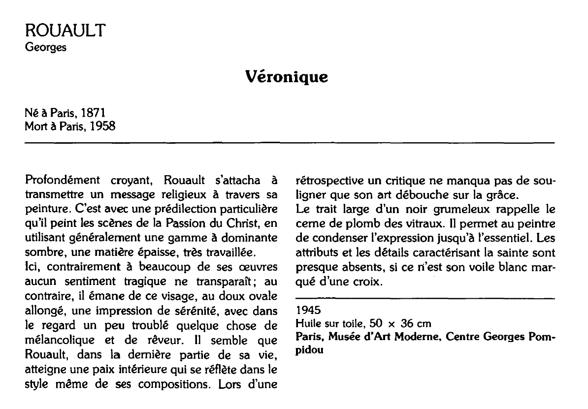 Prévisualisation du document ROUAULT Georges : Véronique