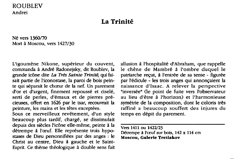 Prévisualisation du document ROUBLEVAndrei:La Trinité (analyse du tableau).