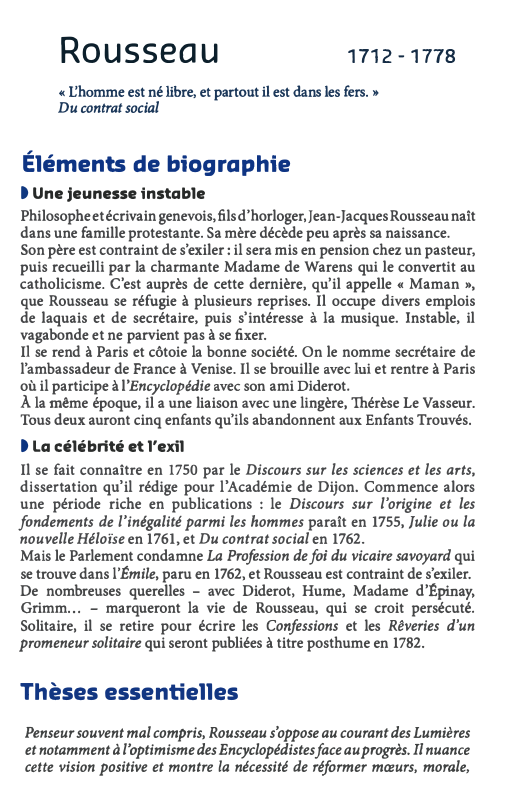 Prévisualisation du document Rousseau

1712 - 1778

« Chomme est né libre, et partout il est dans les fers. »
Du contrat social...