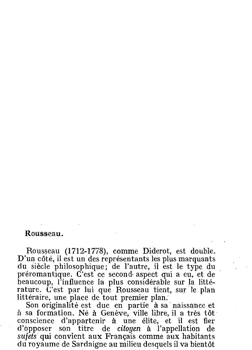 Prévisualisation du document Rousseau (analyse philosophique de son oeuvre)