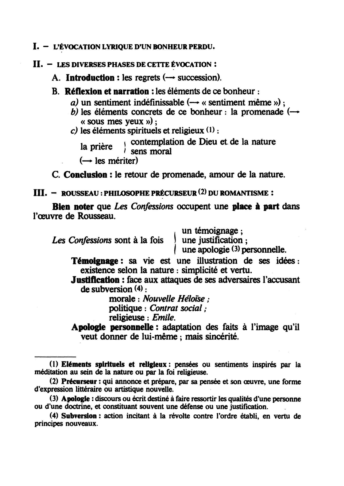 Prévisualisation du document ROUSSEAU : Confessions - LE COURT BONHEUR DE MA VIE