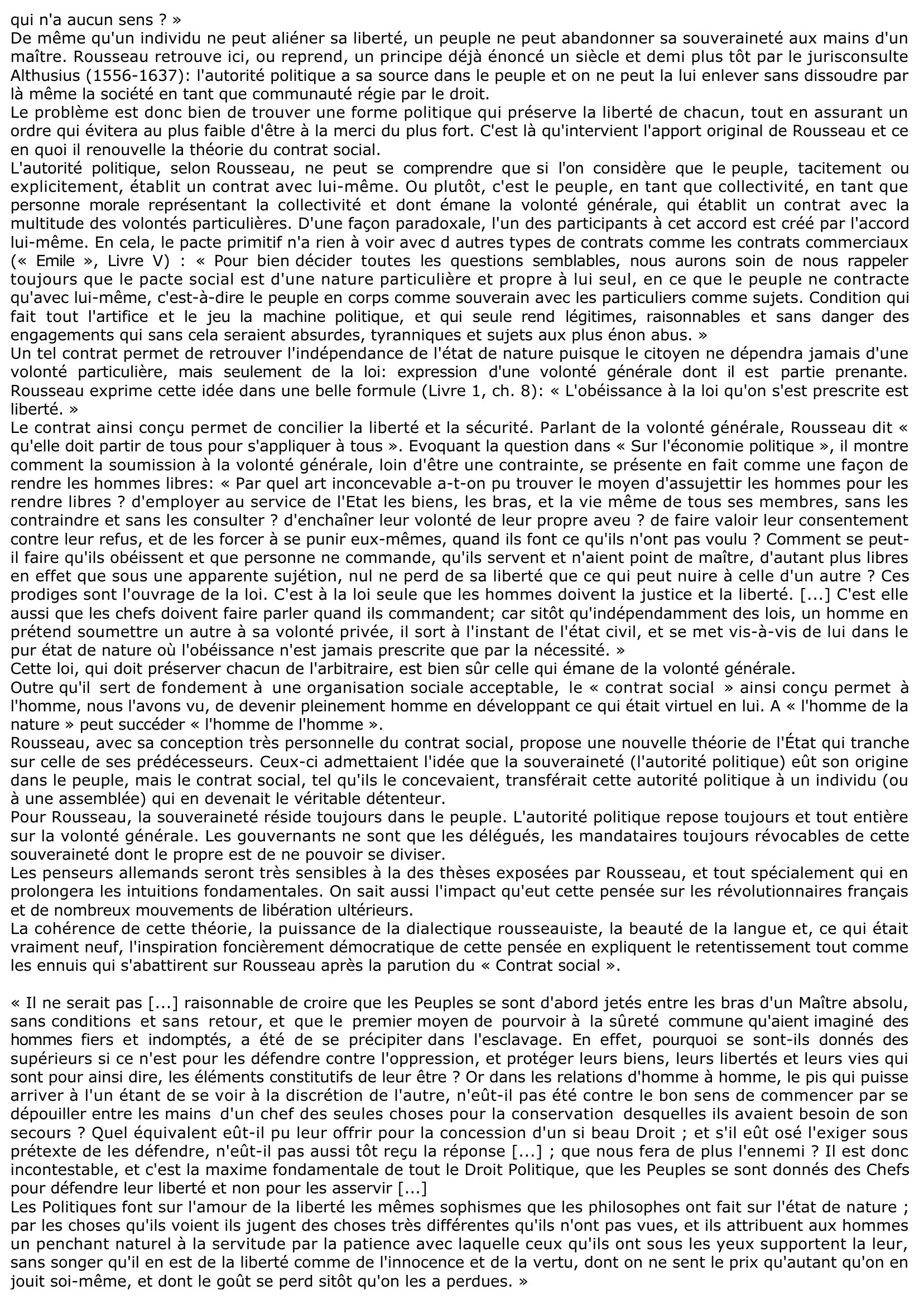 Prévisualisation du document ROUSSEAU: Contrat Social
