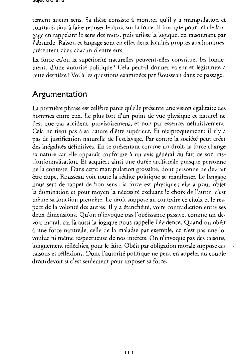 Prévisualisation du document Rousseau. Du Contrat social, livre I. Oral du bac