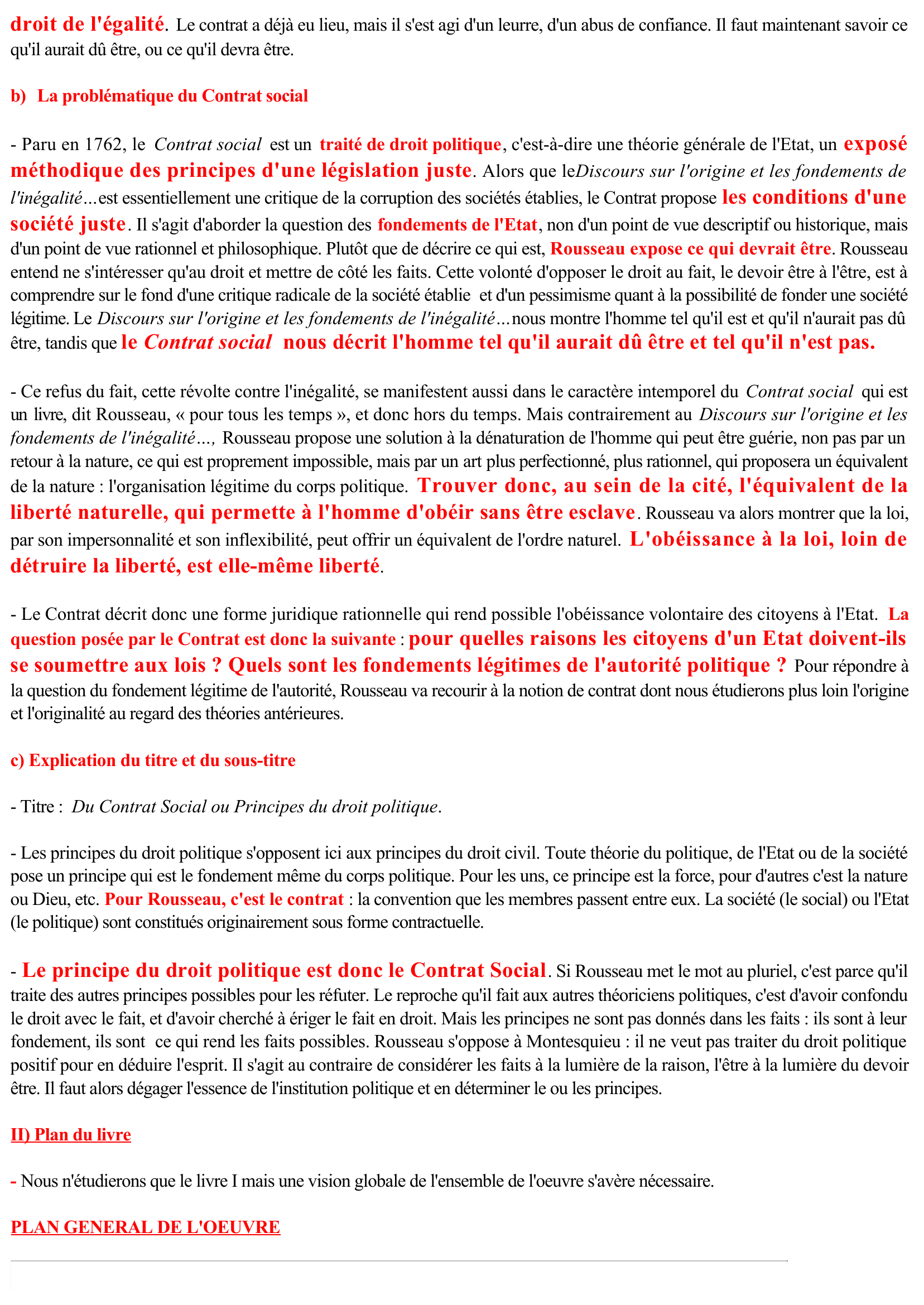 Prévisualisation du document Rousseau, Du contrat social, livre I
