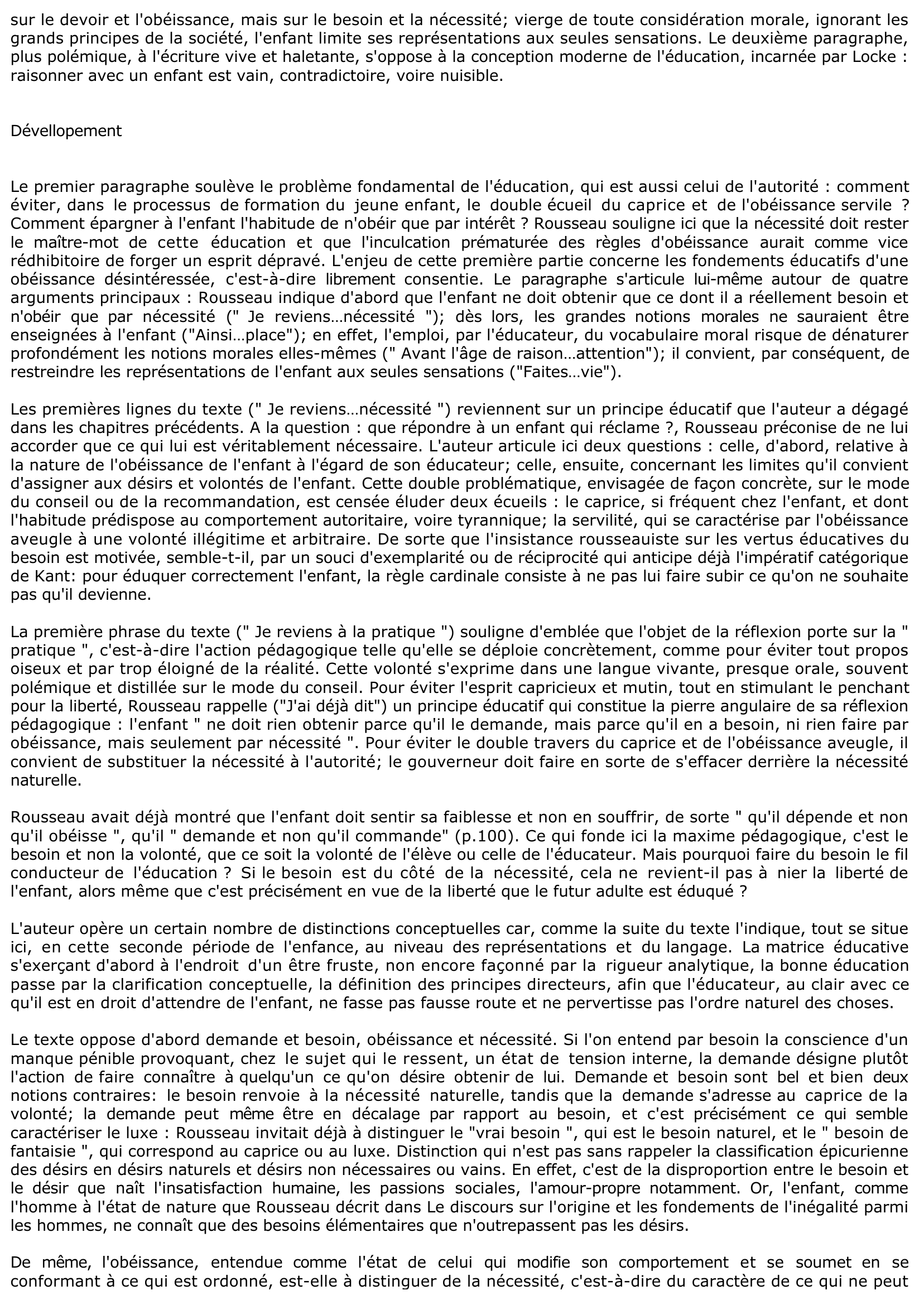 Prévisualisation du document Rousseau: Education et sanction