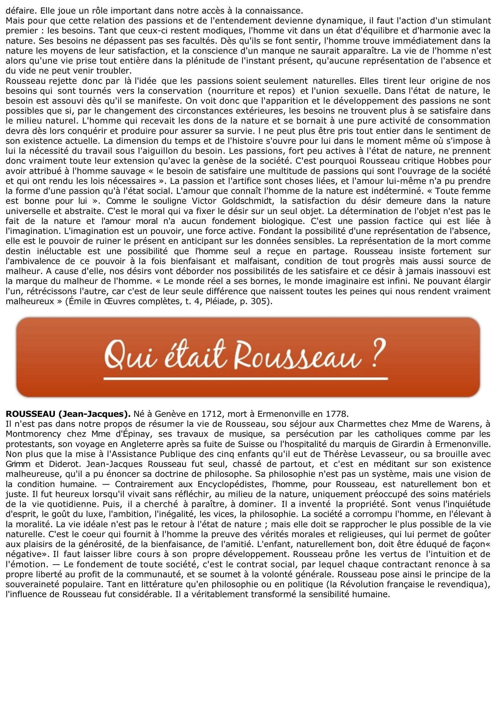 Prévisualisation du document ROUSSEAU: Entendement et passions