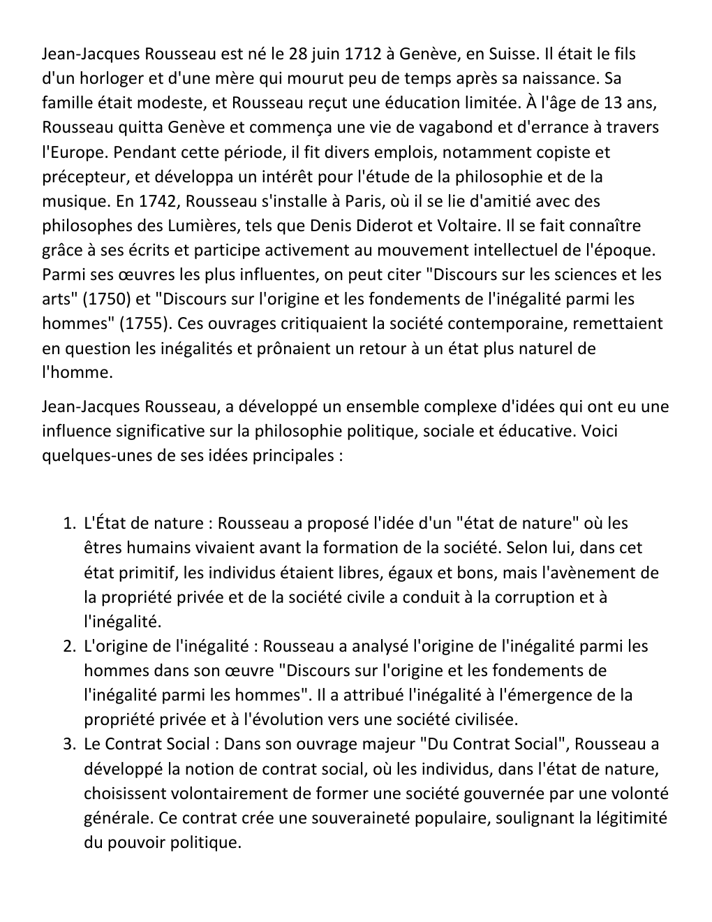 Prévisualisation du document Rousseau et les inégalités