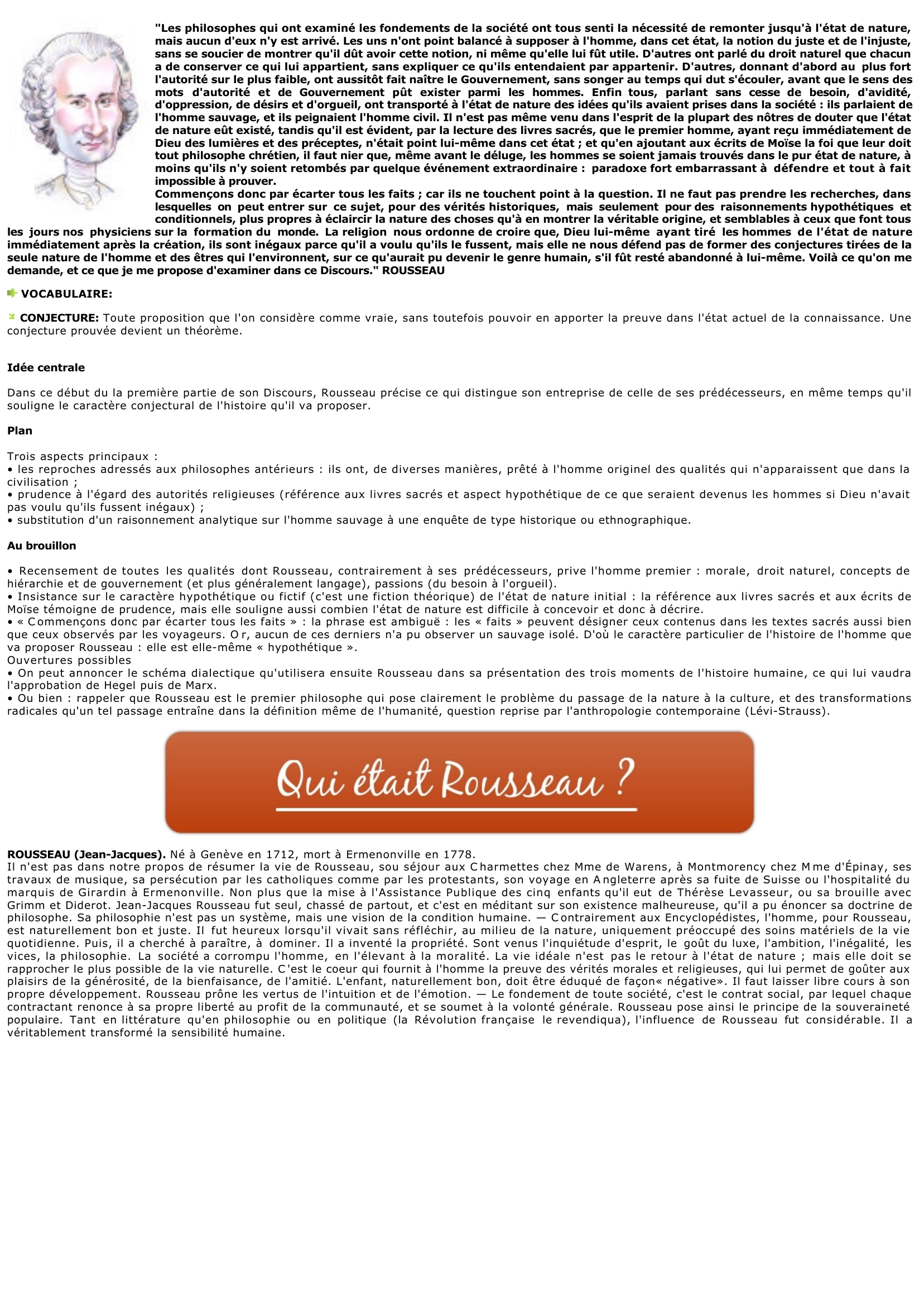 Prévisualisation du document ROUSSEAU: ETAT DE NATURE ET ETAT CIVIL