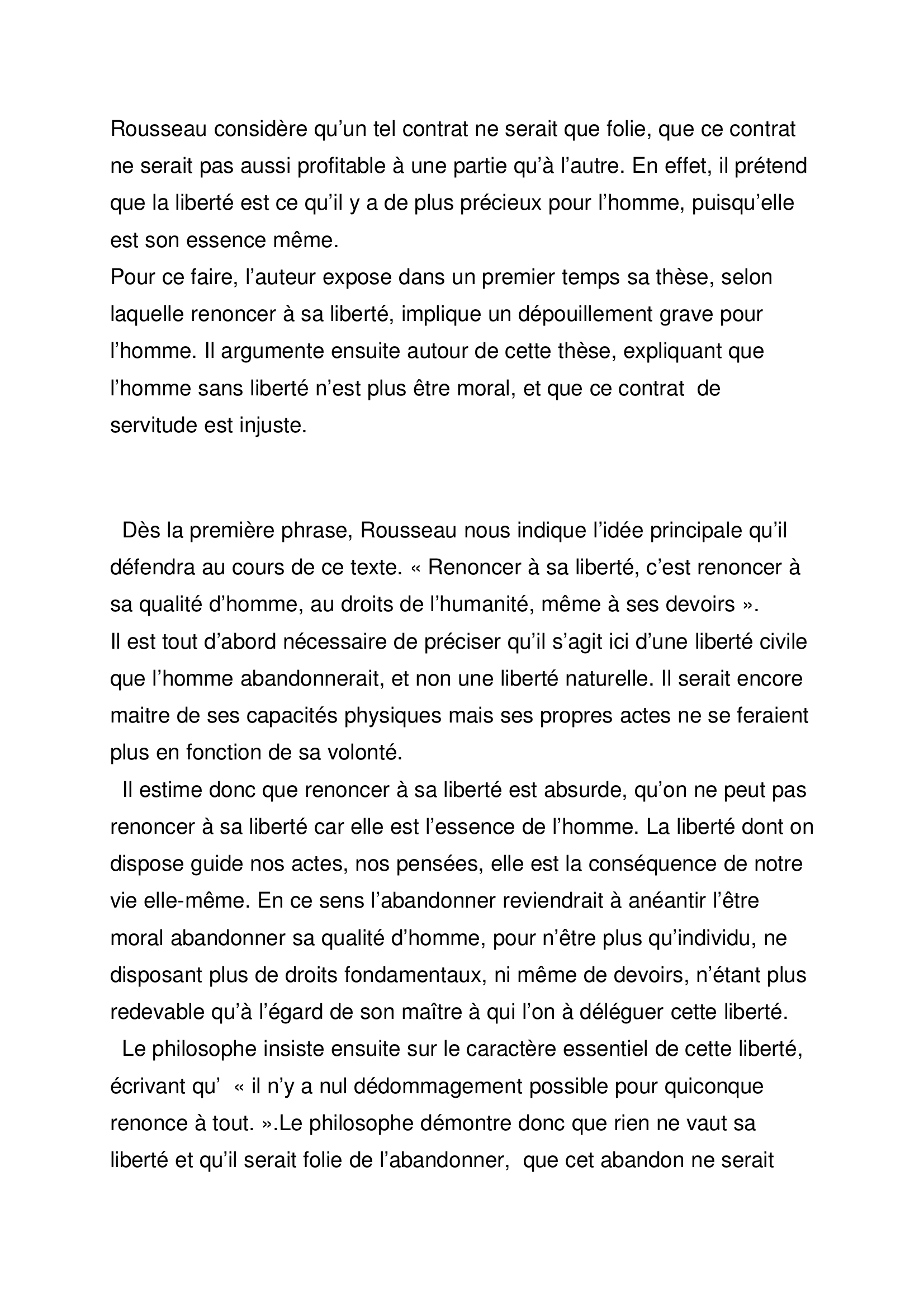 Prévisualisation du document Rousseau, extrait du chapitre 4, livre 1, Du contrat social.