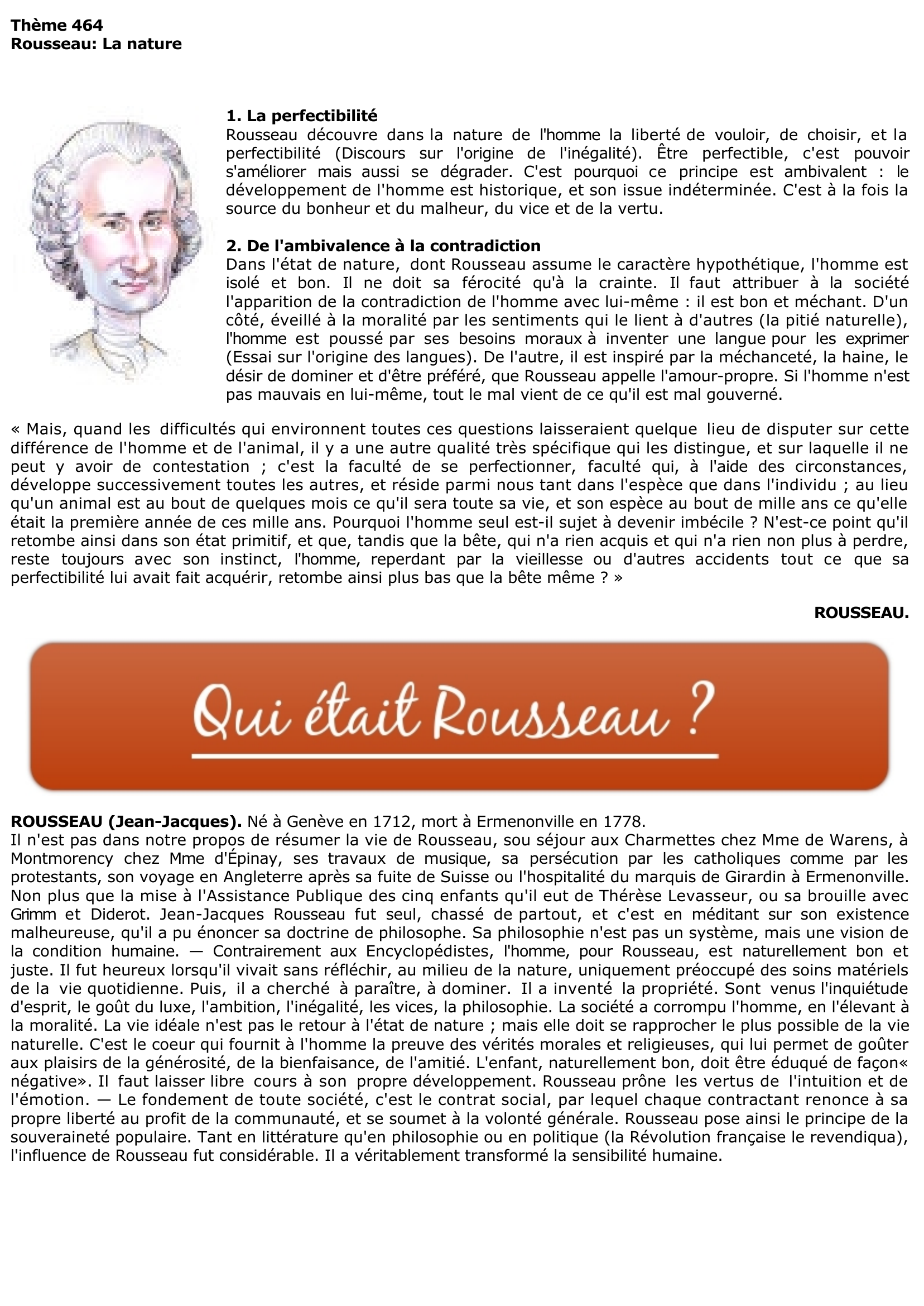 Prévisualisation du document Rousseau: La nature
