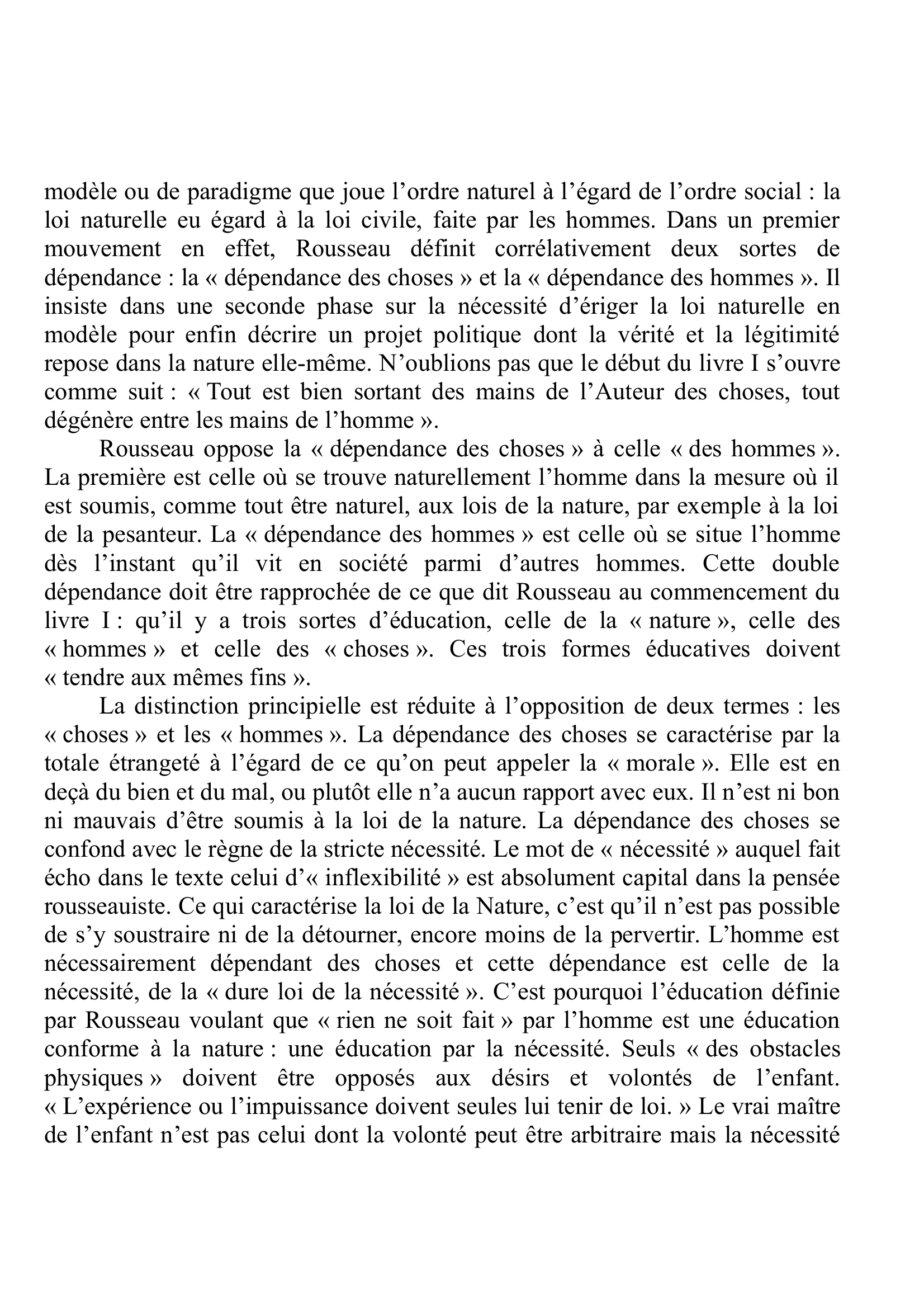 Prévisualisation du document Rousseau, L'Émile ou de l'éducation, L. II, Pléiade, p. 311. Commentaire.