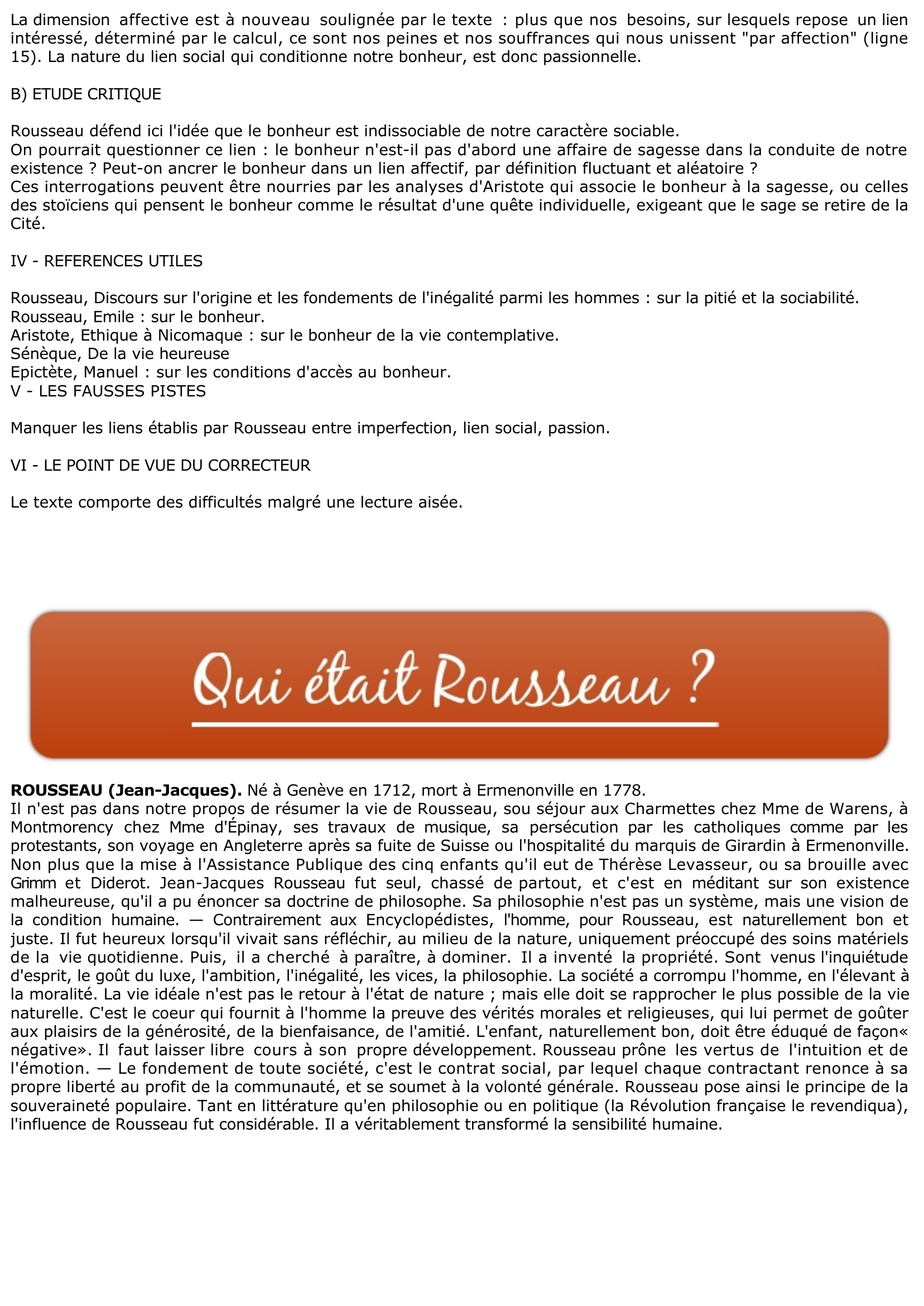 Prévisualisation du document Rousseau: Morale et politique
