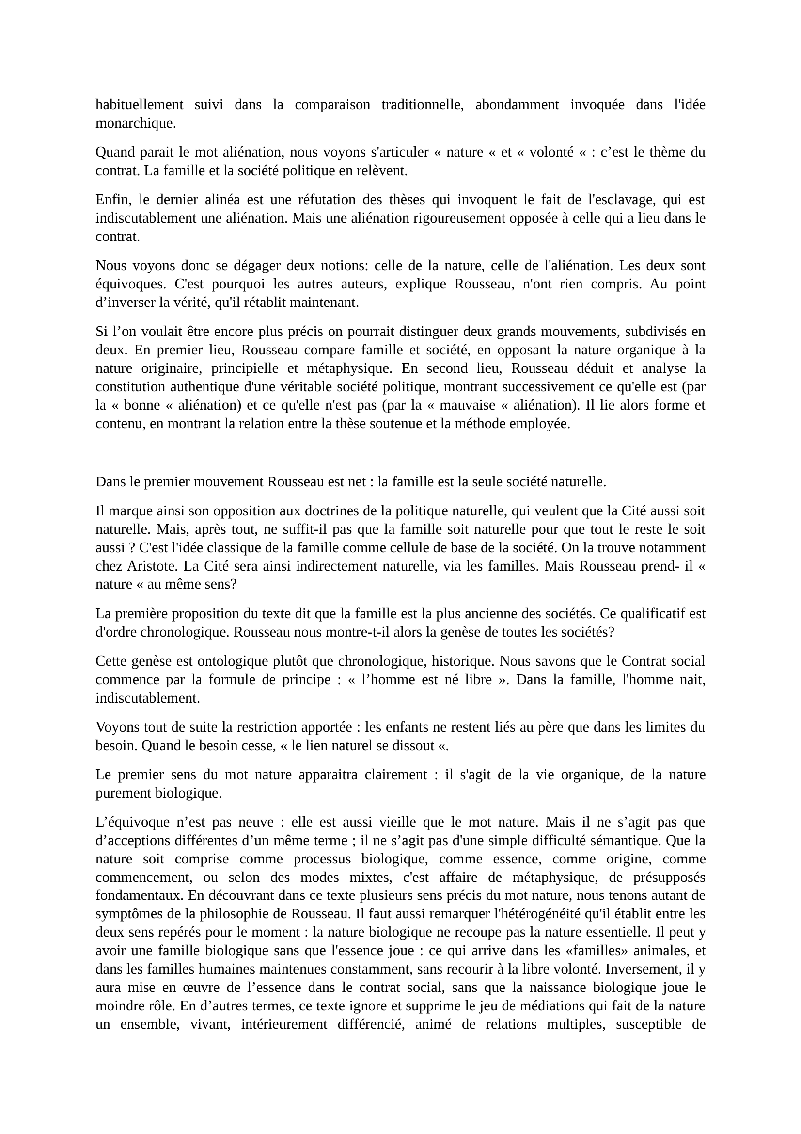 Prévisualisation du document Rousseau - Nature-Famille-Société