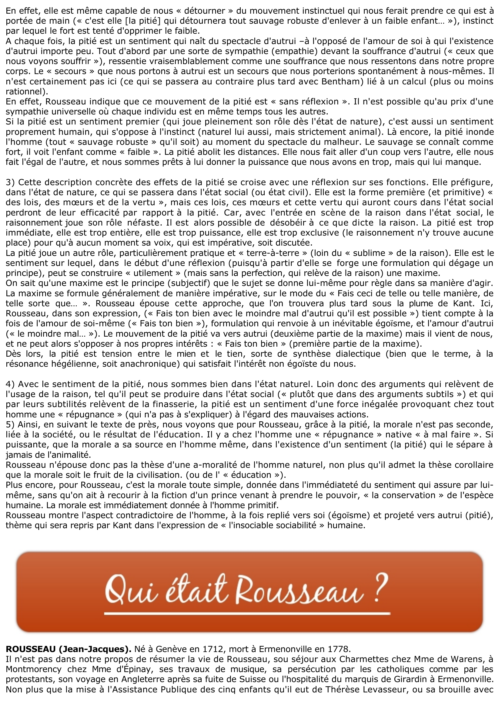 Prévisualisation du document Rousseau: Sentiment de pitié