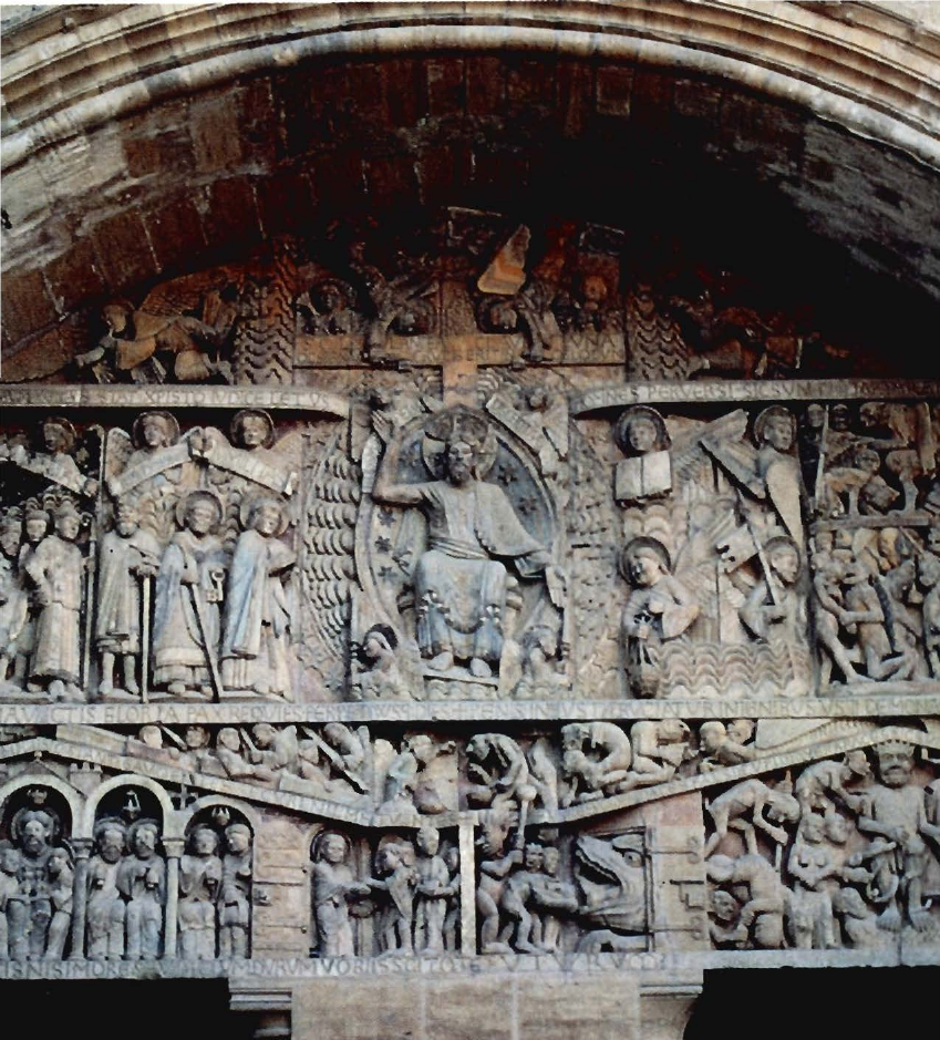 Prévisualisation du document ROUSSILLON - LANGUEDOC - CAUSSES
Conques, tympan de l'église Sainte-Foy.