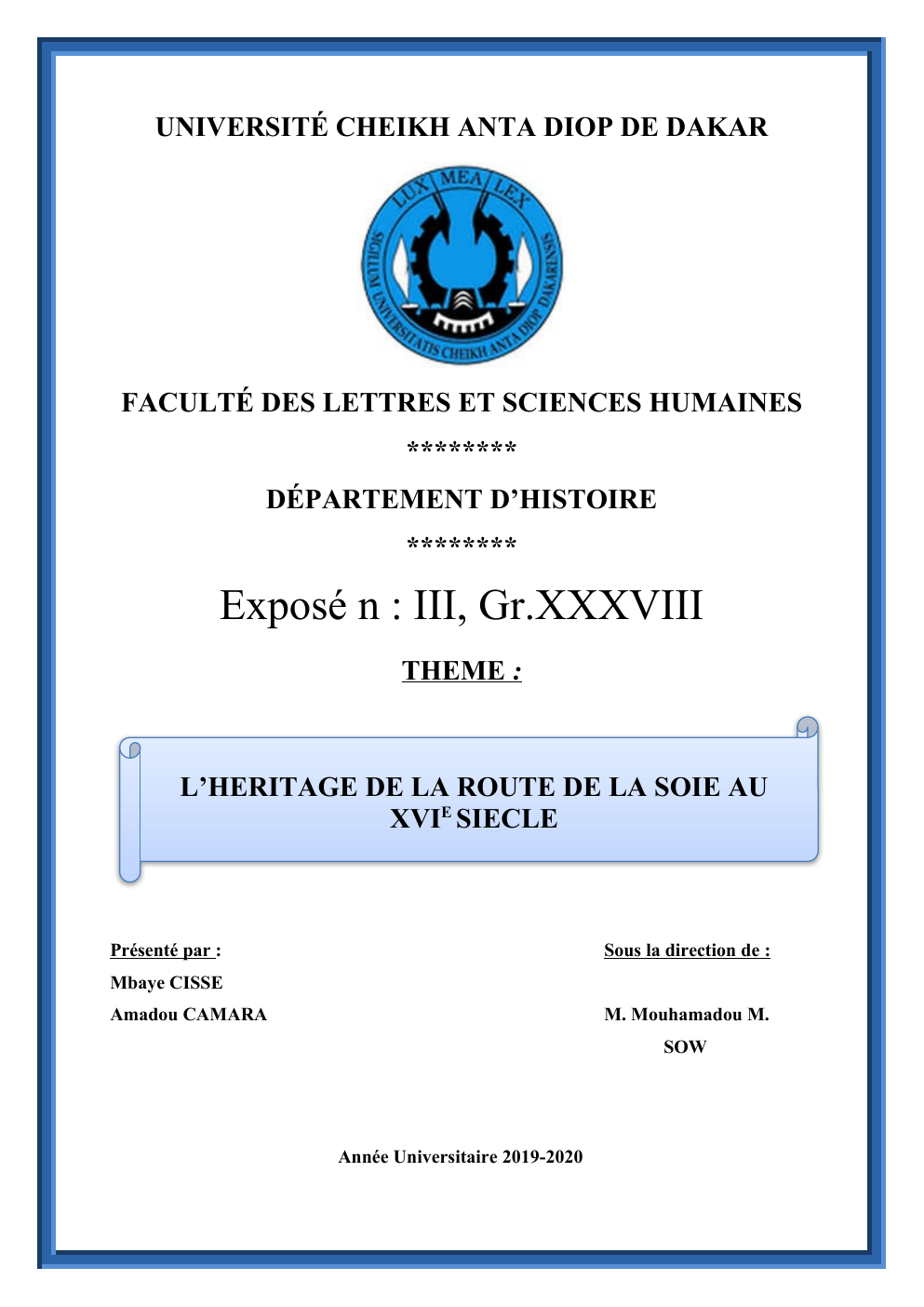 Prévisualisation du document Route de la soie