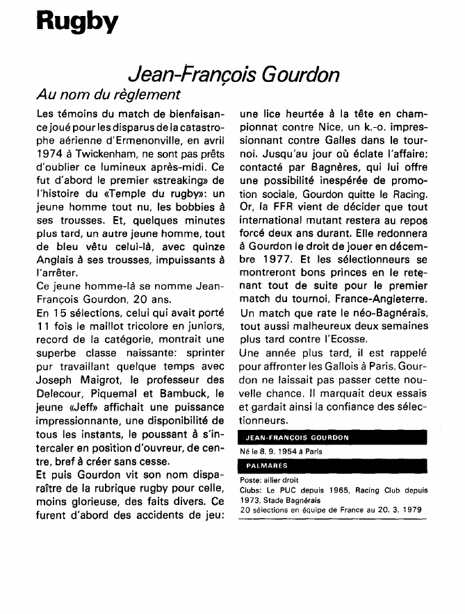 Prévisualisation du document Rugby:Jean-François Gourdon (sport).