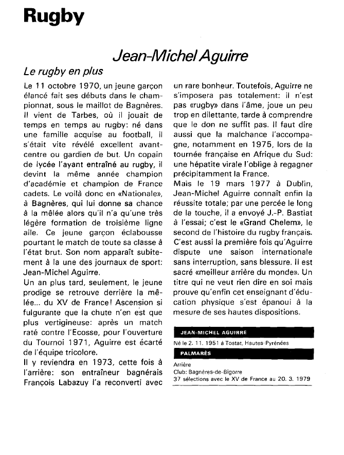 Prévisualisation du document Rugby:Jean-Michel Aguirre (sport).