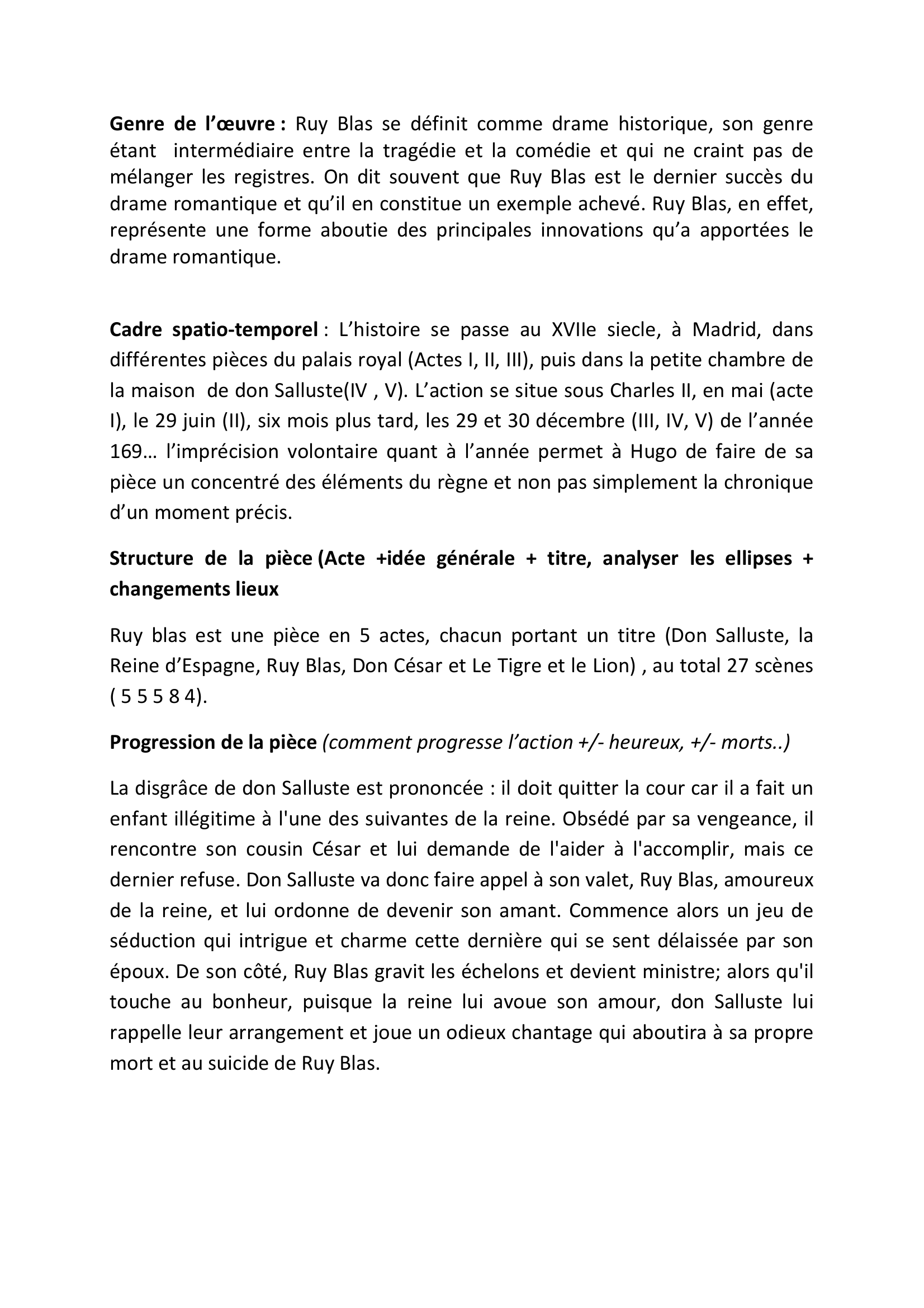 Prévisualisation du document Ruy Blas de Victor Hugo (analyse et fiche de lecture)